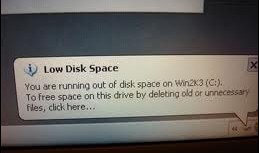 low disk space