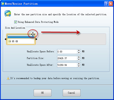 move partition