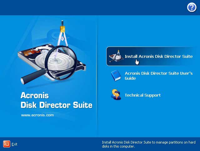 install acronis disk director