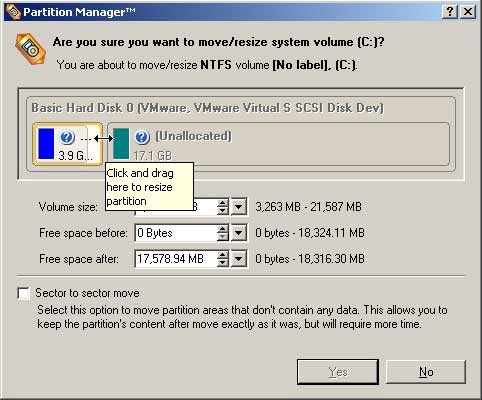 drag c partition to claim the unallocated space