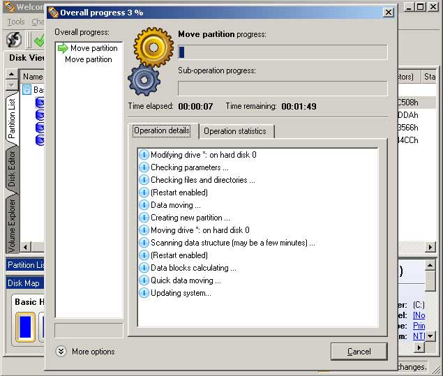 extend boot drive changes processing