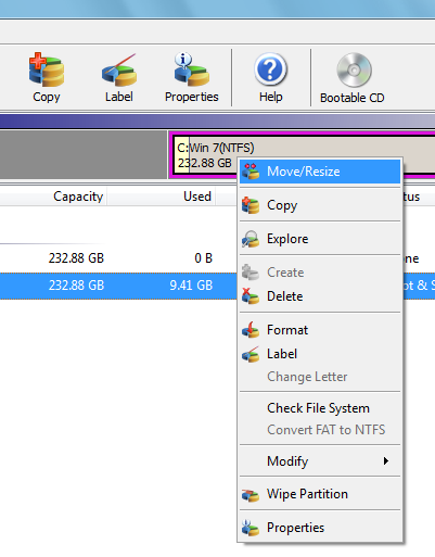 resize move partition option