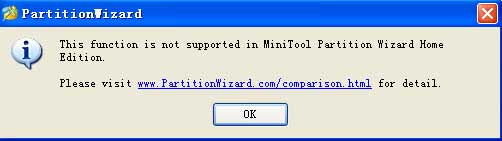 partition wizard home not supported