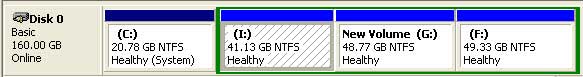 disk status before merging partitions