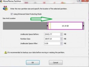 shrink partition