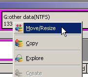 right click G partition to resize