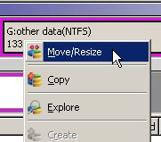 right click G partition to resize