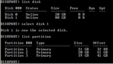 list disk