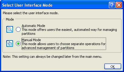 choose manual mode